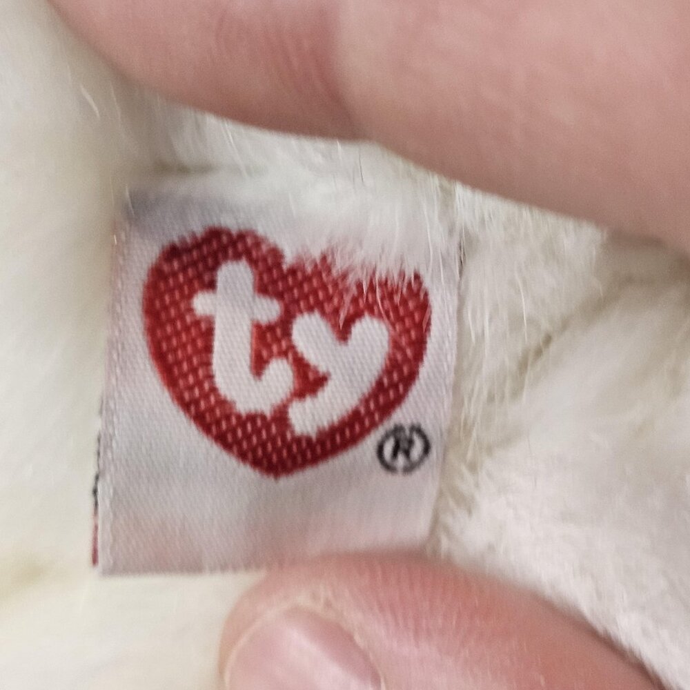 TY Beanie Baby Praying Bear Faith 1995 White Praying Plush Stuffed Animal 10" - Picture 9 of 11
